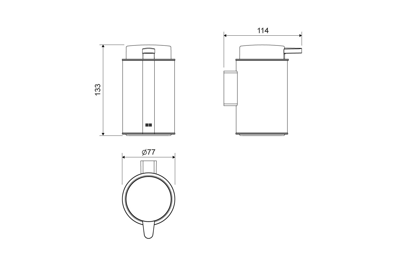 ill_7144 Reframe, tvålpump vägghängd, svart